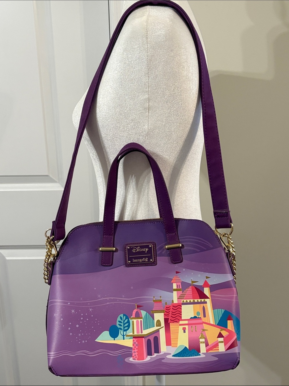 Disney Loungefly Castle Collection Ariel/Little Mermaid 2 Castles Shoulder Bag